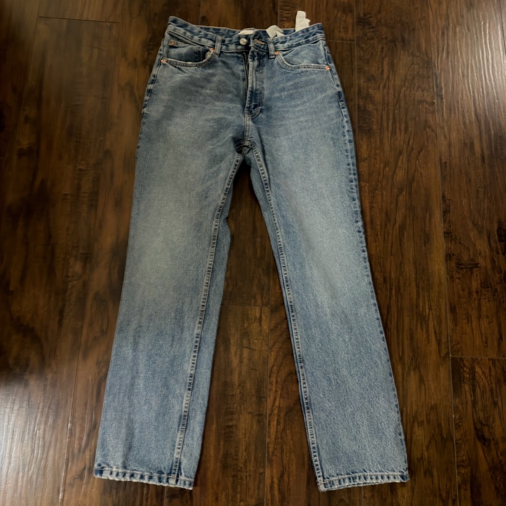 ZARA FLARED CROPPED HIGH WAIST TRF JEANS